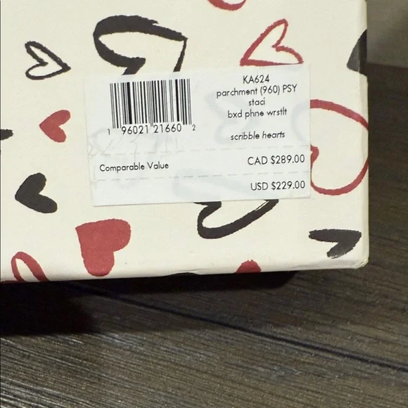 Kate Spade Heart Print Wristlet - Black, Red, White - Picture 7 of 7